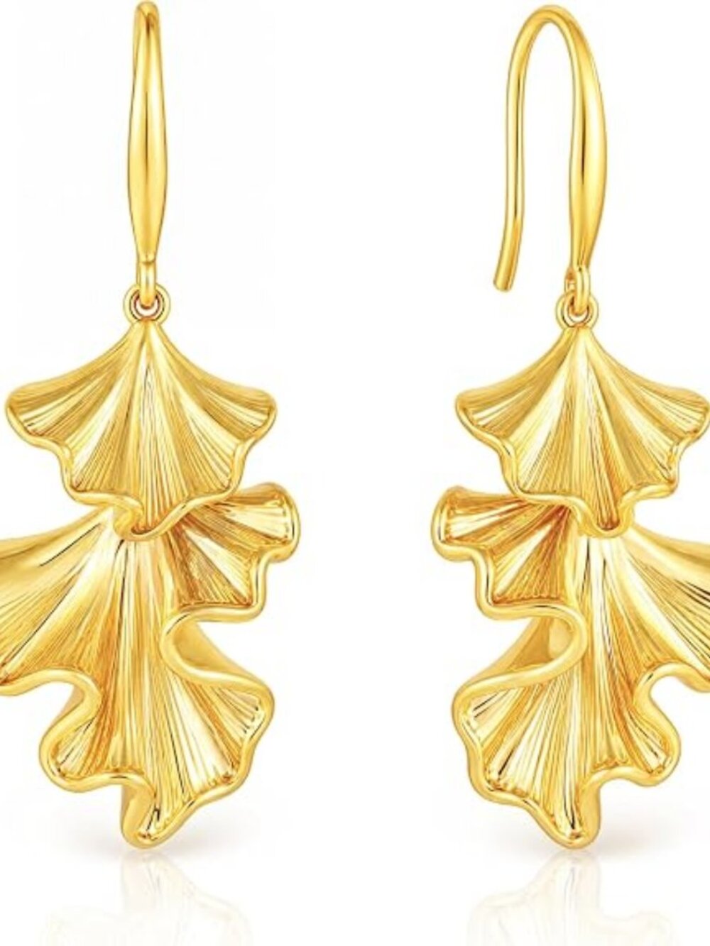Flower Dangle Earrings for Women, Chunky Statement Unique Trendy Jewelry - Picture 5 of 6